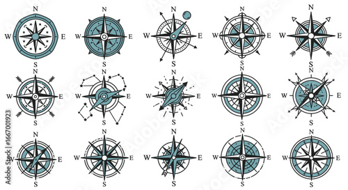Discover your path with a collection of stylish, modern compass designs for navigation and adventure
