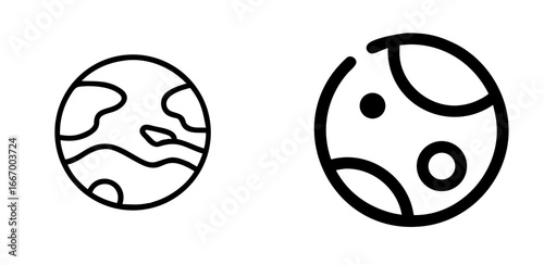 Planet Icon Space Astronomy Globe Solar System Orbit Symbol