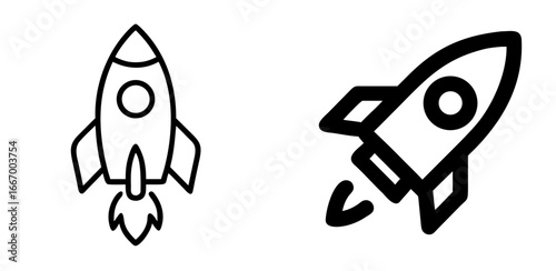 Rocket Icon Space Launch Exploration Technology Aerospace Travel Symbol