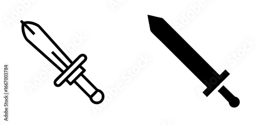 Sword Icon Weapon Medieval Battle Knight Combat Fantasy Weaponry Symbol