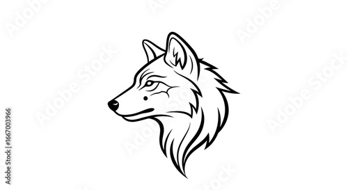 Striking wolf head profile illustration conveying strength, wildness, and natural power for bold designs