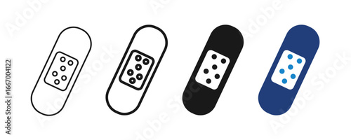Medical adhesive bandage icon editable stroke. Vector