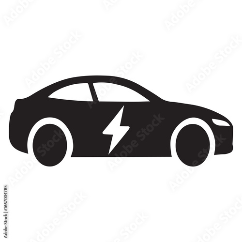Black sports car vector illustration showing a sleek fast automobile
