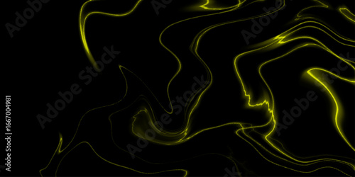 Marble rock texture yellow ink pattern liquid swirl paint black dark that is Illustration background.  Beautiful fluid abstract paint background. close-up fragment of acrylic painting on canvas.