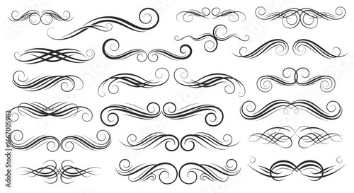 Elegant decorative swirls and flourishes enhance any design project with sophisticated vintage charm