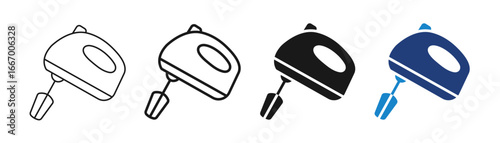 Hand mixer editable stroke kitchen appliance icons