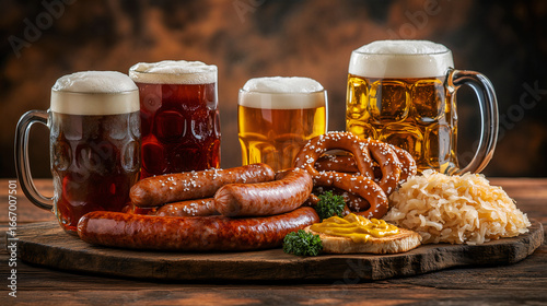 Oktoberfest beer and sausages – created with AI