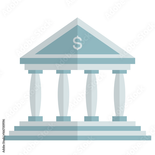 Modern financial institution building with a dollar symbol, symbolizing economic stability