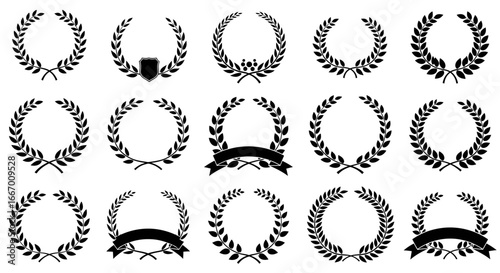 Elegant laurel wreaths signifying victory, achievement, and excellence for awards and recognition
