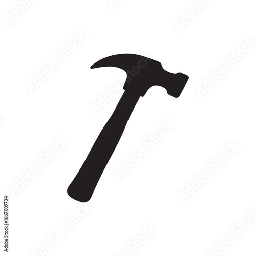 Hammer and nail isolated on white background for construction and carpentry tools
