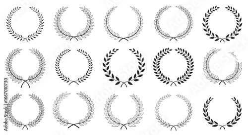 Elegant laurel wreaths symbolize achievement victory success and honor creating a classic award design