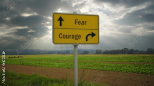 Signposts the direct way to Courage versus Fear