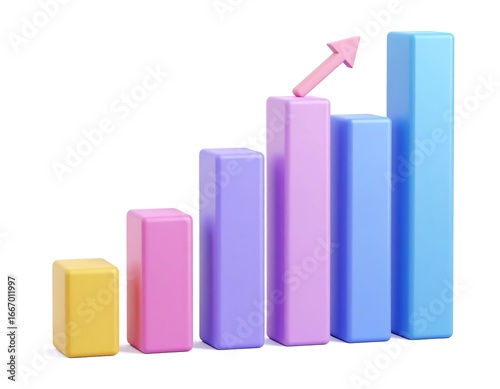 Pastel bar graph showing upward trend Free Download Pastel bar graph showing upward trend - GFXLoad