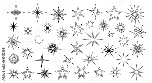 Discover a stunning collection of diverse starburst and star shapes perfect for creative projects