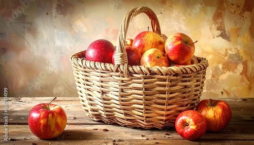 basket, fruit, apple, food, apples, crate of fruit, crate of apples, red, healthy, ripe, isolated, fresh, autumn, organic, white, sweet, vegetarian, delicious, harvest, wicker, juicy, nature, diet, co
