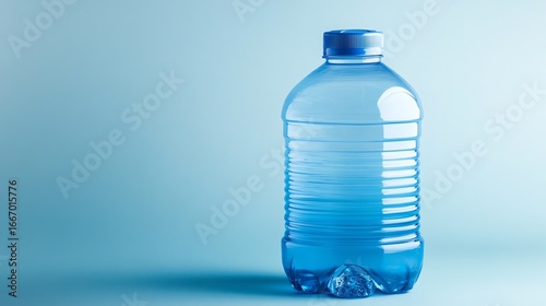 Large plastic water container labeled for backup use no text shown
