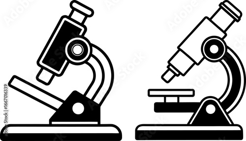 Microscope set, Set of microscope, microscope collection, Vector of microscope, microscope silhouette, microscope isolated on white background