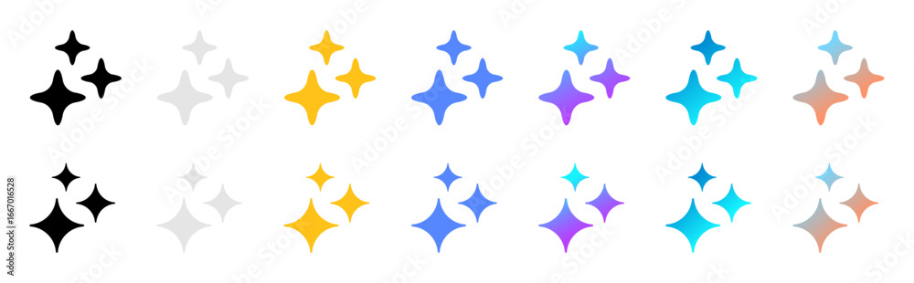 Obraz premium Artificial intelligence icons set. Generative Ai logo. Star symbol. Generate icon. AI stars icon. Vector illustration.