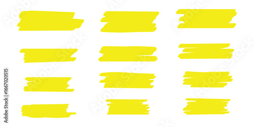 Set of hand drawn marker line vector illustration design element, grunge strokes, doodle lines underline scribble 