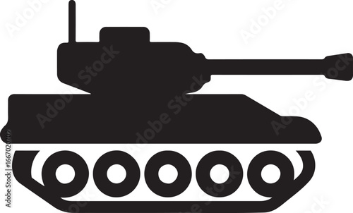 Tank silhouette vector for military, defense, combat, and armored vehicle-themed designs.
