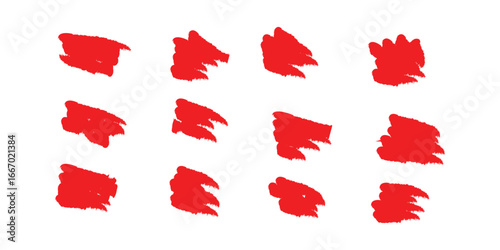 Set of hand drawn marker line vector illustration design element, grunge strokes, doodle lines underline scribble 