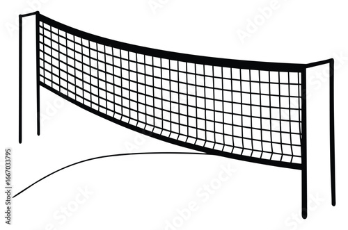Stylized illustration of a volleyball net for sports and recreation activities concept
