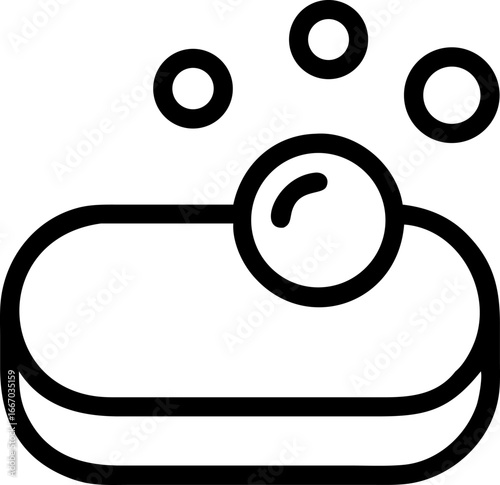 Clean soap bar with gentle bubbles on white background