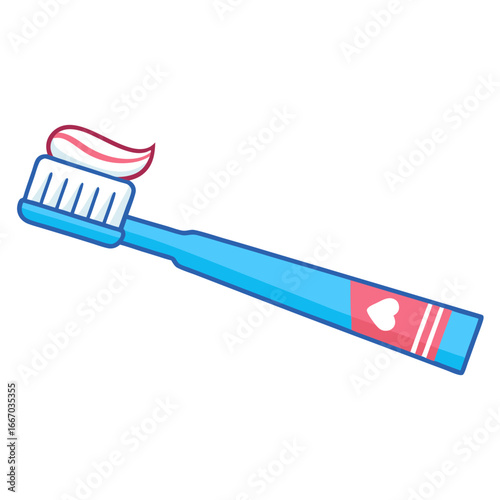 Clean toothbrush with toothpaste on white background