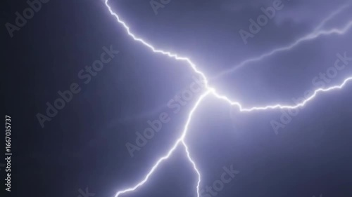 Powerful glowing lightning strike animation video with abstract electric storm energy effect in dynamic 4k motion background