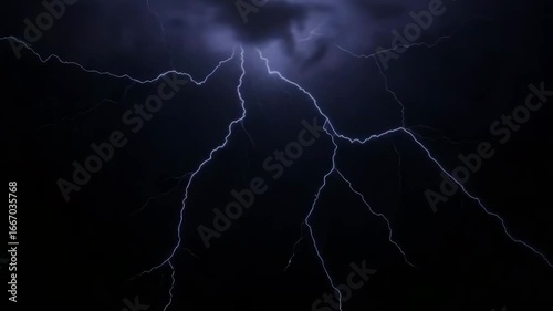 Abstract thunderstorm lightning animation video with glowing electric storm energy flashes in powerful 4k motion background