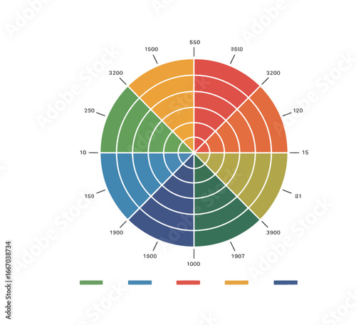 Radar chart silhouette infographic vector for corporate presentation illustration.
