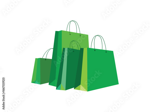 Random Green bag on white background vector
