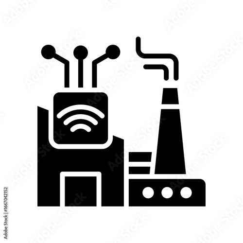 Smart Factory glyph icon