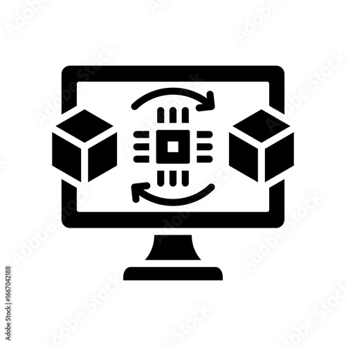 Digital Twin glyph icon
