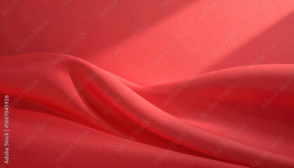 Obraz premium Abstract Red Fabric with Soft Wave Texture Background, High-Resolution Flowing Textile Surface for Design, Creative Projects, and Digital Artwork