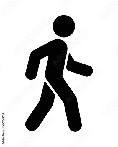 Walking person silhouette isolated on transparent background