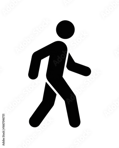 Black silhouette of a person walking isolated on transparent background