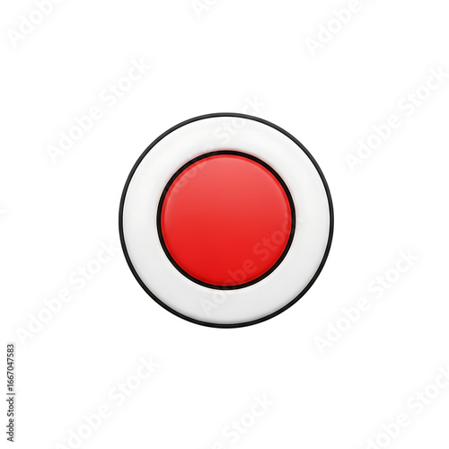 A simple red circle button with a white ring and black outline isolated on transparent background Free Download A simple red circle button with a white ring and black outline isolated on transparent background - GFXLoad