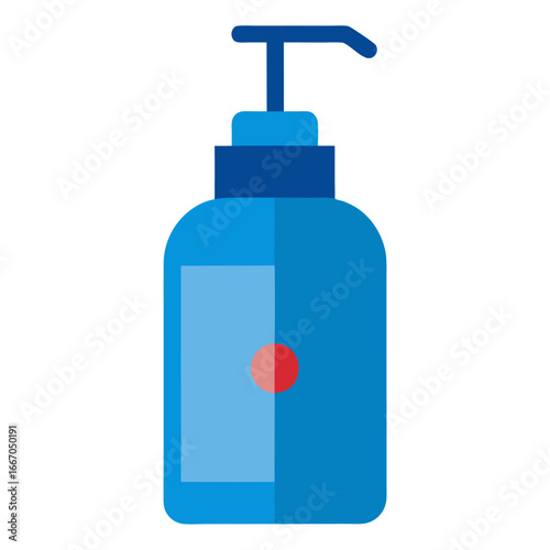 Clean hand sanitizer pump bottle illustration on white background