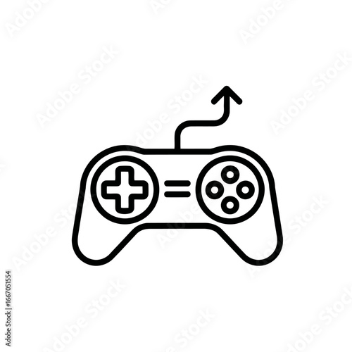Video Game Controller Symbolizing Play and Skill Development with Arrow Highlighting Achievement and Progress