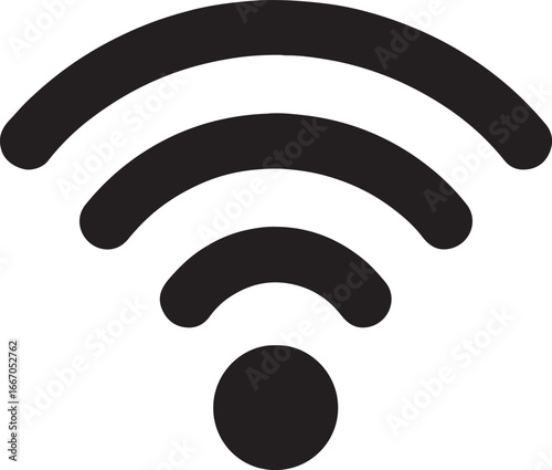WiFi signal silhouette vector, ideal for technology, connectivity, and network design projects.
