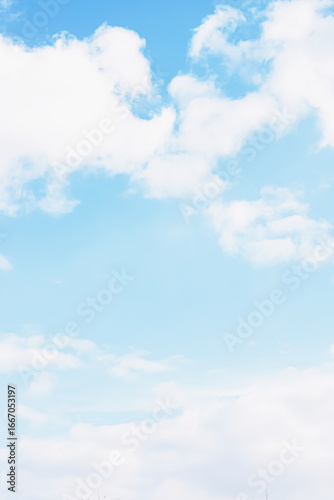 Sky and Fluffy Clouds A Beautiful and Serene Blue Scene