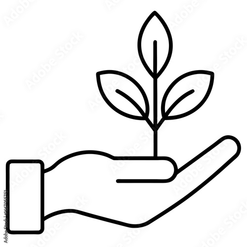 A nurturing hand gently holds a vibrant green sprout, symbolizing growth and the preservation of nature