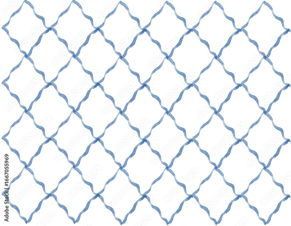 Naklejka premium Lattice Ribbon Watercolor Pattern