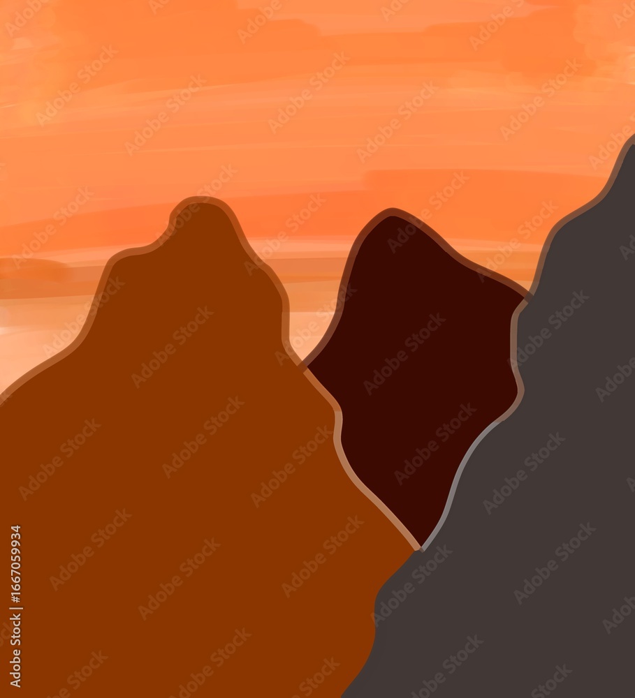 Naklejka premium sunset in the desert
