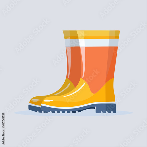 Icône vectorielle minimaliste de bottes de pluie automnales