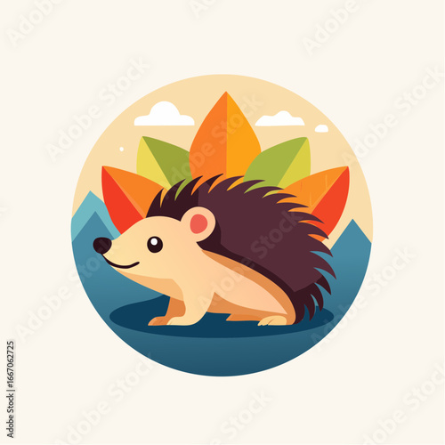 Symbole graphique simple de nature automnale