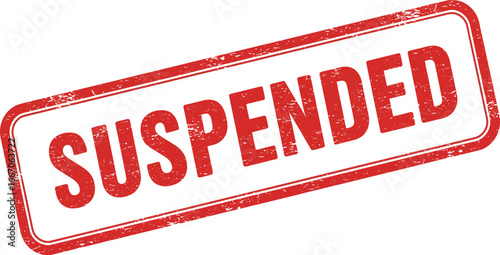 A red suspended stamp on a transparent background indicating temporary halt or cancellation