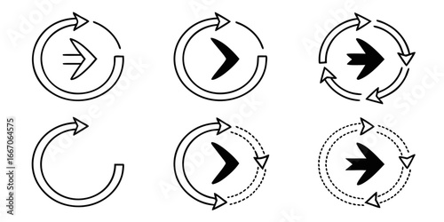 Circular Arrow Icons Set