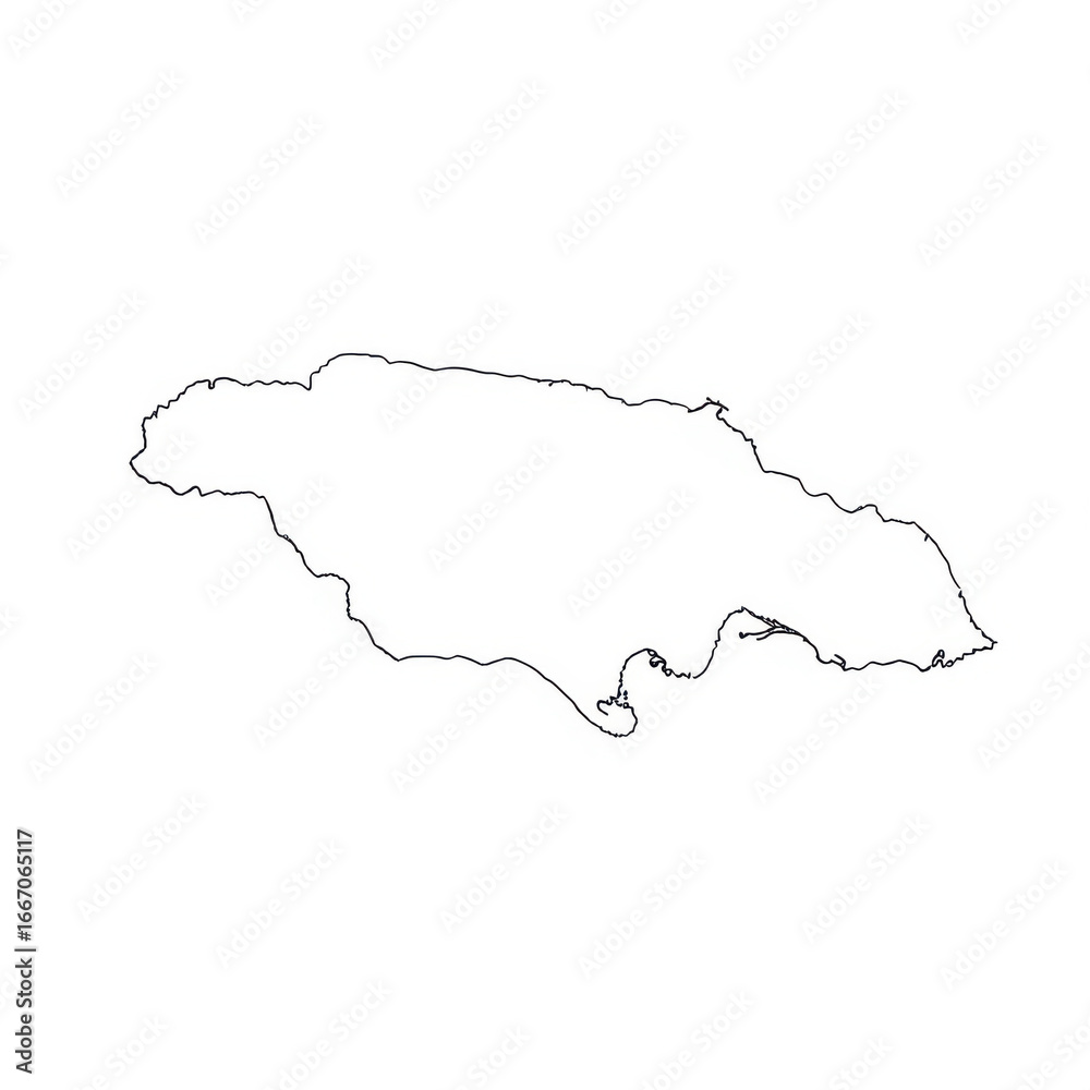 Obraz premium Outline map of jamaica isolated on white background